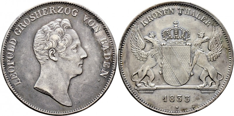 Altdeutsche Münzen und Medaillen
Baden-Durlach. Leopold 1830-1852. 
Kronentale...