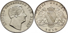 Altdeutsche Münzen und Medaillen
Baden-Durlach. Leopold 1830-1852. 
Doppelgulden 1850. AKS 91, J. 63, Thun 27, Kahnt 22.
minimal raue Stellen am Re...