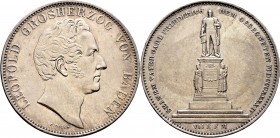 Altdeutsche Münzen und Medaillen
Baden-Durlach. Leopold 1830-1852. 
Doppelter Vereinstaler 1844. Carl-Friedrich-Denkmal. AKS 110, J. 59, Thun 25, Ka...