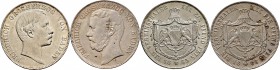 Altdeutsche Münzen und Medaillen
Baden-Durlach. Friedrich I. 1852-1907. 
Lot (2 Stücke): Vereinstaler 1863 und 1866. AKS 123,124, J. 79,85, Thun 30,...