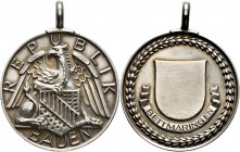 Altdeutsche Münzen und Medaillen
Baden-Durlach. Land/Republik Baden. 
Tragbare Silbermedaille, sogen. Bürgermeistermedaille o.J. von C. Dietrich. Na...