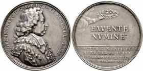 Altdeutsche Münzen und Medaillen
Bamberg, Bistum. Lothar Franz von Schönborn 1693-1729. 
Silbermedaille 1712 von P.H. Müller, auf sein Jubiläum als ...