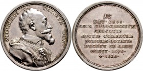 Altdeutsche Münzen und Medaillen
Bayern. Wilhelm V. der Fromme 1579-1598. 
Silberne Suitenmedaille o.J. (1766-1770) von F.A. Schega. Geharnischtes B...