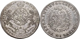 Altdeutsche Münzen und Medaillen
Bayern. Maximilian I. als Kurfürst 1623-1651. 
Madonnentaler 1638. Gekröntes Wappen, von zwei Löwen gehalten / Mado...