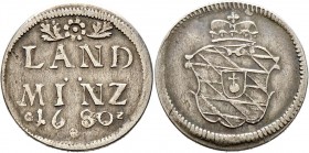 Altdeutsche Münzen und Medaillen
Bayern. Maximilian II. Emanuel 1679-1726. 
Landmünze zu 2 1/2 Kreuzer (= 10 Pfennige) 1680 -München-. Hahn 187, Wit...