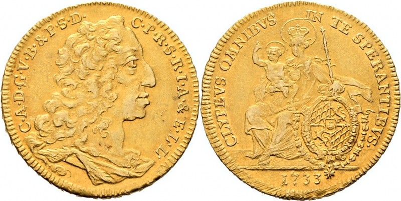 Altdeutsche Münzen und Medaillen
Bayern. Karl Albrecht 1726-1745. 
Karolin 173...