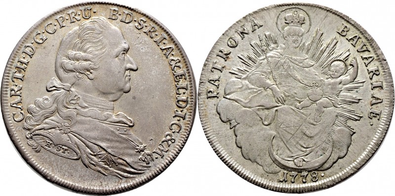 Altdeutsche Münzen und Medaillen
Bayern. Karl Theodor 1777-1799. 
Madonnentale...