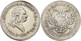 Altdeutsche Münzen und Medaillen
Bayern. Karl Theodor 1777-1799. 
10 Kreuzer 1792. Auf das Vikariat. Hahn 364, Witt. 2399.
gutes sehr schön