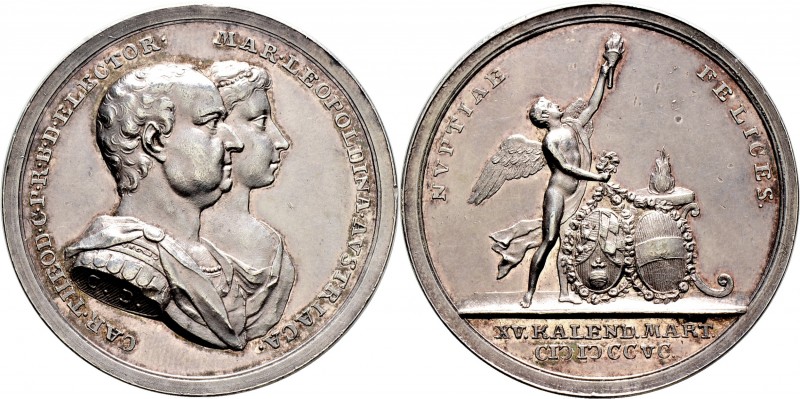 Altdeutsche Münzen und Medaillen
Bayern. Karl Theodor 1777-1799. 
Silbermedail...