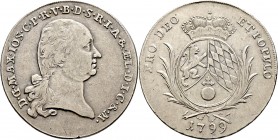 Altdeutsche Münzen und Medaillen
Bayern. Maximilian IV. Joseph 1799-1805. 
Konventionstaler 1799. AKS 4, Thun 32, Kahnt 50, Dav. 1975, Hahn 427, Wit...