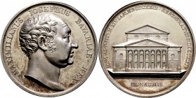 Altdeutsche Münzen und Medaillen
Bayern. Maximilian I. Joseph 1806-1825. 
Silbermedaille 1824 von J. Losch, auf das wiedererbaute Hof- und Nationalt...