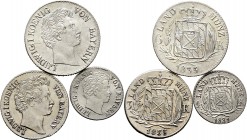 Altdeutsche Münzen und Medaillen
Bayern. Ludwig I. 1825-1848. 
Lot (3 Stücke): 1 Kreuzer 1831 sowie 6 und 3 Kreuzer 1835. AKS 81,84,87, J. 27-29. St...