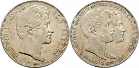 Altdeutsche Münzen und Medaillen
Bayern. Ludwig I. 1825-1848. 
Geschichtsdoppeltaler 1842. Vermählung des Kronprinzenpaares. AKS 104, J. 72, Thun 81...