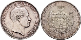 Altdeutsche Münzen und Medaillen
Hessen-Kassel. Friedrich Wilhelm I. 1847-1866. 
Vereinstaler 1860. AKS 63, J. 48b, Thun 190, Kahnt 257.
besserer J...