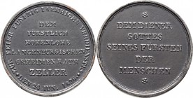 Altdeutsche Münzen und Medaillen
Hohenlohe-Neuenstein-Langenburg'sche Linie. Nach der Teilung im Jahre 1701. Ernst I. *1794, †1860. 
Eisengussmedail...