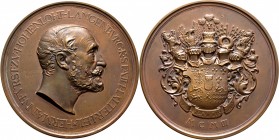 Altdeutsche Münzen und Medaillen
Hohenlohe-Neuenstein-Langenburg'sche Linie. Nach der Teilung im Jahre 1701. Hermann *1832, †1913. 
Bronzemedaille 1...