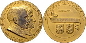 Altdeutsche Münzen und Medaillen
Hohenlohe-Waldenburg'sche Hauptlinie. Hohenlohe-Schillingsfürst. Chlodwig 1845-1901. 
Vergoldete Bronzemedaille 189...