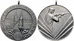 Altdeutsche Münzen und Medaillen
Hohenlohe-Stadt Öhringen. . 
Tragbare Silbermedaille 1937 von B.H. Mayer, auf das 150-jährige Bestehen der Schützen...