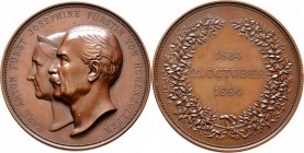 Altdeutsche Münzen und Medaillen
Hohenzollern-Sigmaringen. Karl Anton 1848-1849. 
Bronzemedaille 1884 von K. Schwenzer, auf die Goldene Hochzeit mit...