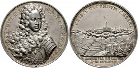 Altdeutsche Münzen und Medaillen
Landau, Stadt. . 
Silbermedaille 1704 von P.H. Müller, auf die zweite Einnahme der Stadt durch die Kaiserlichen im ...
