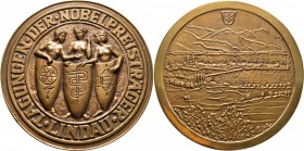 Altdeutsche Münzen und Medaillen
Lindau, Stadt. . 
Bronzegussmedaille o.J. (um 1975) mit Signatur HK, auf die Tagungen der Nobelpreisträger. Drei un...