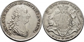 Altdeutsche Münzen und Medaillen
Löwenstein-Wertheim-Rochefort. Karl Thomas 1735-1789. 
Konventionstaler 1769 -Wertheim-. Brustbild nach rechts / Ge...