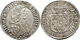 Altdeutsche Münzen und Medaillen
Mainz, Erzbistum. Johann Philipp von Schönborn 1647-1673. 
1/2 Sortengulden zu 30 Kreuzer 1672 -Mainz-. Münzmeister...