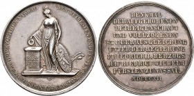 Altdeutsche Münzen und Medaillen
Nassau. Friedrich August von Nassau-Usingen 1803-1816. 
Silbermedaille 1812 von J. Lindenschmidt, auf die Aufhebung...