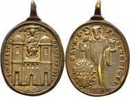 Altdeutsche Münzen und Medaillen
Neresheim (bei Nördlingen). . 
Tragbare Bronzegussmedaille o.J. (18. Jh.) mit Signatur GN. Idealisierte Kirchenansi...
