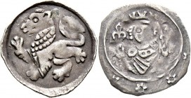 Altdeutsche Münzen und Medaillen
Nürnberg, Reichsmünzstätte. Heinrich VI. bis Interregnum 1190-1273. 
Pfennig, sogen. Löwenpfennig ca. 1240-1268. Na...