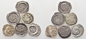Altdeutsche Münzen und Medaillen
Nürnberg, Reichsmünzstätte. Heinrich VI. bis Interregnum 1190-1273. 
Lot (6 Stücke): Diverse Pfennige mit interessa...