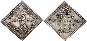 Altdeutsche Münzen und Medaillen
Nürnberg, Stadt. . 
Silberabschlag der Steckenreiter-Klippe 1650. Auf den Westfälischen Frieden. Junge (ohne Kappe)...