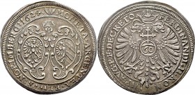 Altdeutsche Münzen und Medaillen
Nürnberg, Stadt. . 
Reichsguldiner zu 60 Kreuzer 1624. Münzmeister H. Putzer (Drei Ähren). Engelskopf über zwei Sta...