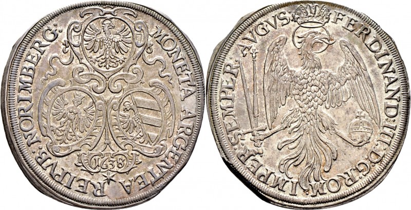 Altdeutsche Münzen und Medaillen
Nürnberg, Stadt. . 
Taler 1638 (im Stempel au...