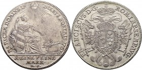 Altdeutsche Münzen und Medaillen
Nürnberg, Stadt. . 
Konventionstaler 1761. Stempel von J.L. Oexlein. Sitzende Noris. Ke. 339, Slg. Erl. 712, Dav. 2...