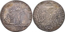Altdeutsche Münzen und Medaillen
Nürnberg, Stadt. . 
Konventionstaler 1765. Stempel von Loos. Auf den Frieden von Hubertusburg. Mit Titulatur Kaiser...