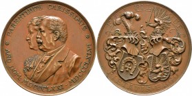 Altdeutsche Münzen und Medaillen
Nürnberg, Stadt. . 
Bronzemedaille 1896 von Lauer, auf ein 25-jähriges Ehejubiläum. Brustbilder des Jubelpaares hin...