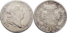 Altdeutsche Münzen und Medaillen
Pfalz, Kurlinie. Karl Theodor 1742-1799. 
Konventionstaler 1790 -Mannheim-. Stempel von A. Schäffer. Auf das Vikari...