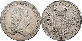 Altdeutsche Münzen und Medaillen
Pfalz, Kurlinie. Karl Theodor 1742-1799. 
1/2 Konventionstaler 1790 -Mannheim-. Stempel von A. Schäffer. Auf das Vi...