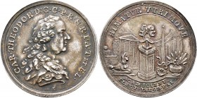 Altdeutsche Münzen und Medaillen
Pfalz, Kurlinie. Karl Theodor 1742-1799. 
Silbermedaille, sogen. Präsenzjeton o.J. (wohl ab 1768) von A. Schäffer, ...
