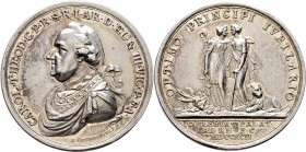 Altdeutsche Münzen und Medaillen
Pfalz, Kurlinie. Karl Theodor 1742-1799. 
Silbermedaille 1792 von H. Boltschauser, auf das 50-jährige Regierungsjub...