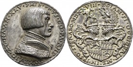 Altdeutsche Münzen und Medaillen
Pfalz-Neuburg. Ottheinrich und Philipp 1504-1544. 
Bleimedaille 1528 von Matthes Gebel (unsigniert), auf Philipp de...