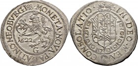 Altdeutsche Münzen und Medaillen
Pfalz-Neuburg. Wolfgang Wilhelm 1614-1653. 
Kipper-24 Kreuzer 1622 -Gundelfingen-. Gekrönter Pfälzer Löwe nach link...