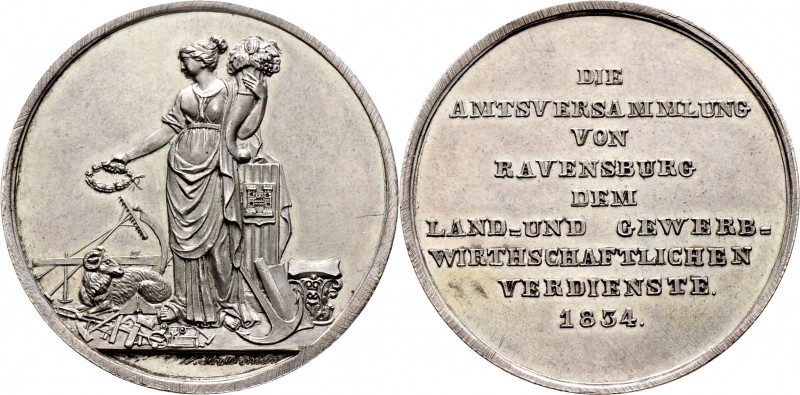 Altdeutsche Münzen und Medaillen
Ravensburg, Stadt. . 
Silberne Prämienmedaill...