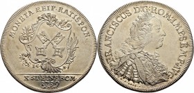 Altdeutsche Münzen und Medaillen
Regensburg, Stadt. . 
Konventionstaler 1759. Stempel von C.D. Oexlein und G.F. Loos. Stadtschlüssel in Rokokokartus...