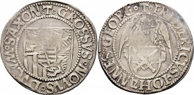 Altdeutsche Münzen und Medaillen
Sachsen-Kurfürstentum. Friedrich III., Johann und Georg 1507-1525. 
Lot (2 Stücke): Schreckenberger und Zinsgrosche...