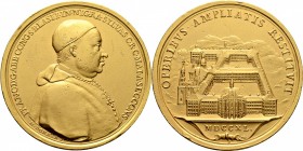 Altdeutsche Münzen und Medaillen
St. Blasien, Abtei. Franz II. von Schlechtelein 1727-1747. 
Vergoldete Bronzemedaille 1740 von M. Donner, auf die W...