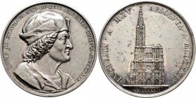 Altdeutsche Münzen und Medaillen
Straßburg, Stadt. . 
Silbermedaille 1839 von F. Kirstein, auf die 400-Jahrfeier der Fertigstellung des Straßburger ...