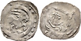 Altdeutsche Münzen und Medaillen
Süddeutschland und angrenzende Gebiete. . 
Pfennig (nach Regensburger Schlag) um 1210. Ein drittes Exemplar. 0,92 g...
