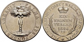 Altdeutsche Münzen und Medaillen
Waldeck-Pyrmont. Georg Heinrich 1813-1845. 
Kronentaler 1824. AKS 18, J. 32, Thun 406, Kahnt 548.
kleine Kratzer u...